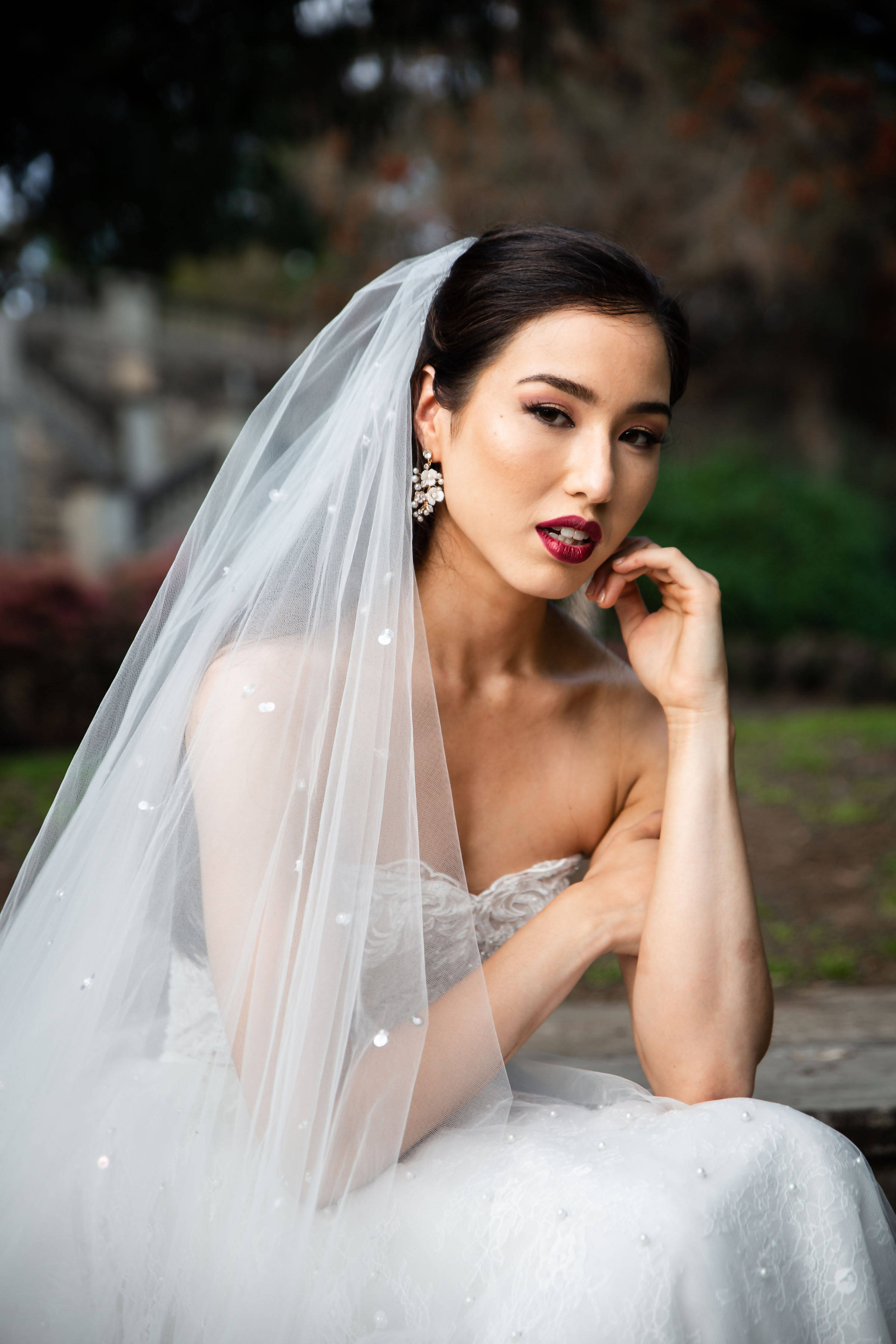 MIRA Bridal Veil Chapel Length Veil Drop Veil Wedding 