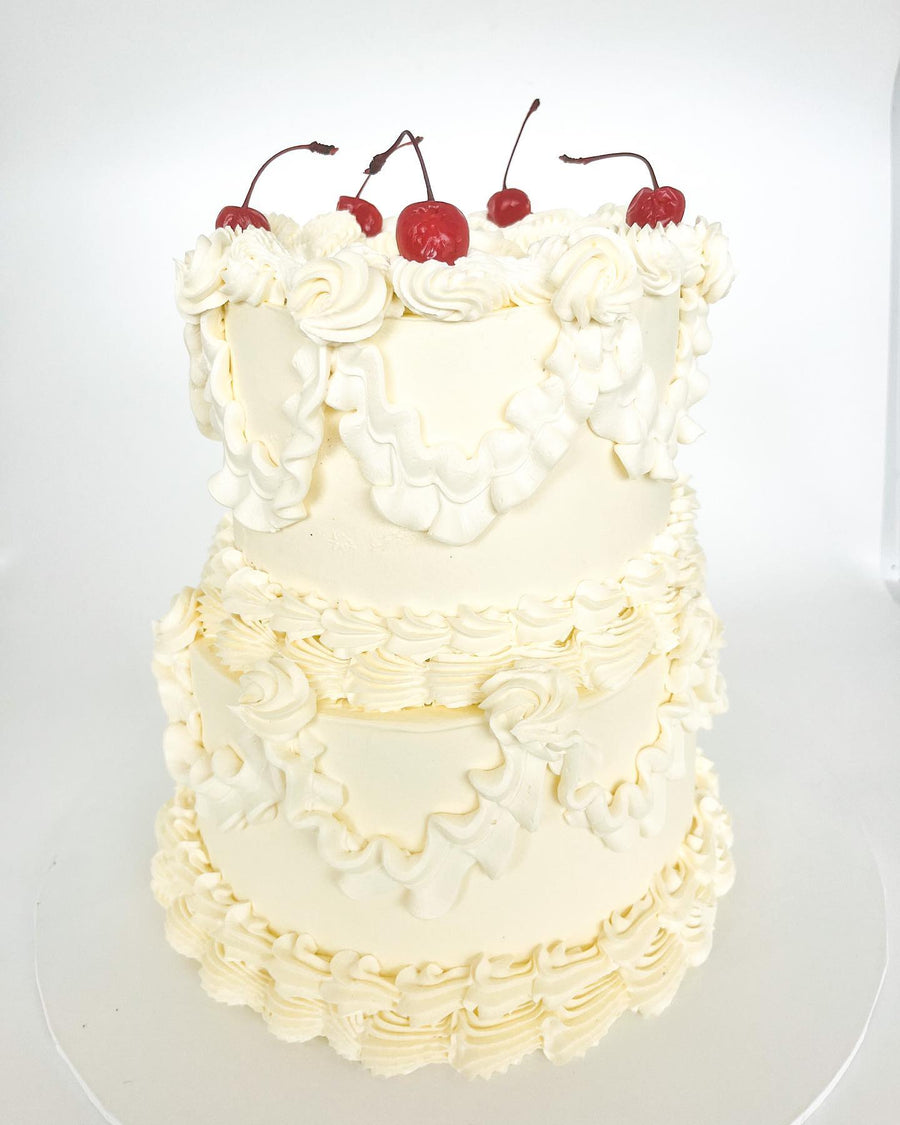 Vintage Piped Two Tier Cake