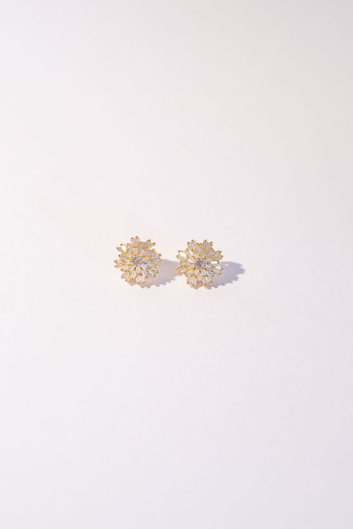 CHARLOTTE - Crystal stud wedding earrings - Gold