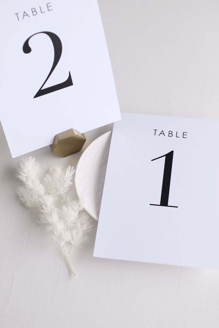 Belle Classic Black And White Table Numbers