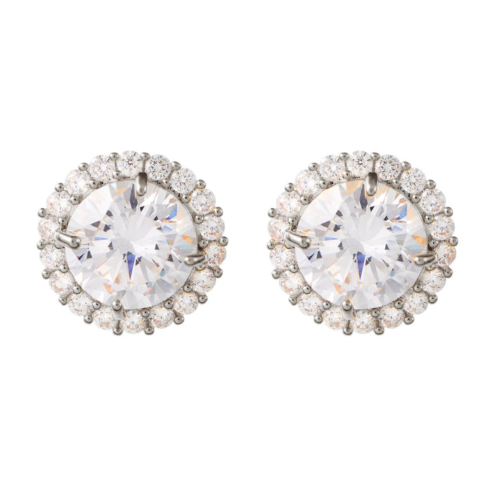 INDRA - CRYSTAL STATEMENT STUD WEDDING EARRINGS - GOLD | SILVER