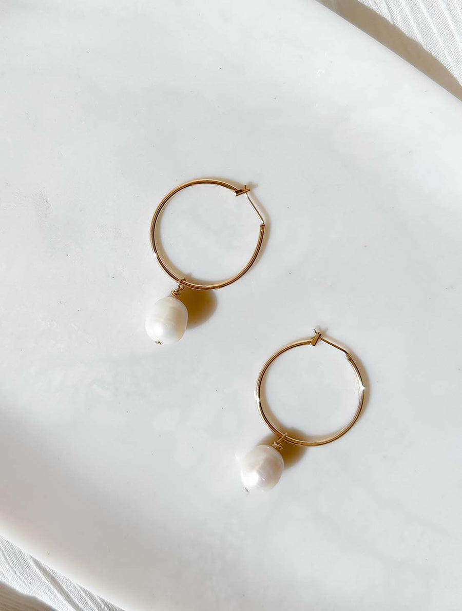 KELSI – Freshwater Pearls Hoops Earrings