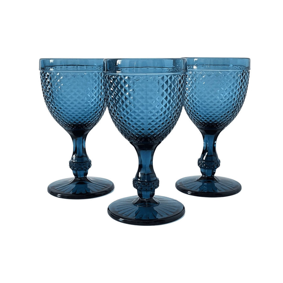 DARK BLUE GLASSWARE - DIAMOND - Hire