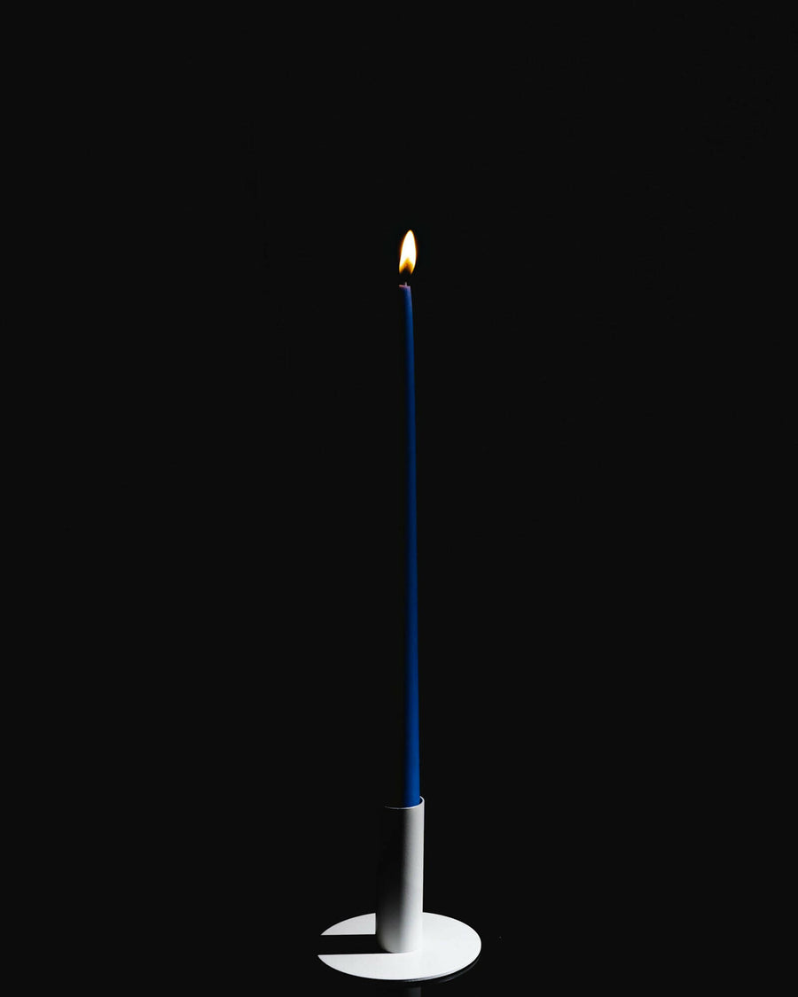 DUSTY BLUE TAPER CANDLE