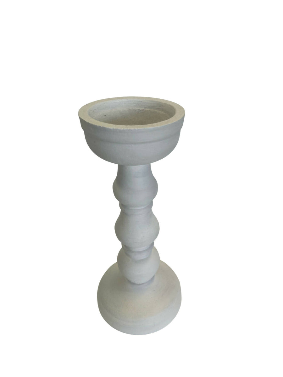 White Wooden Candle Pillar No 10 Hire