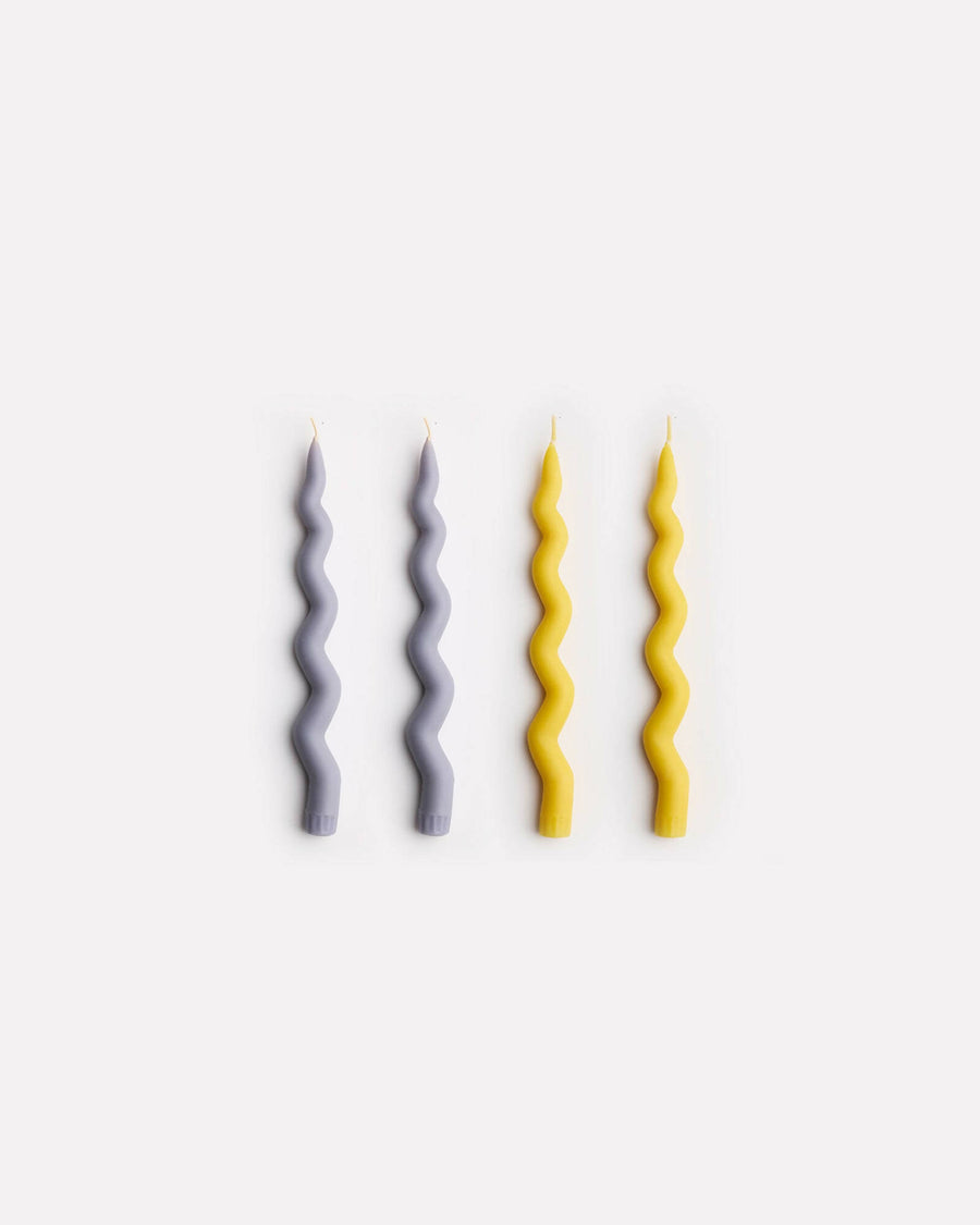 Wavy Taper Candle Set in Le Long Weekend