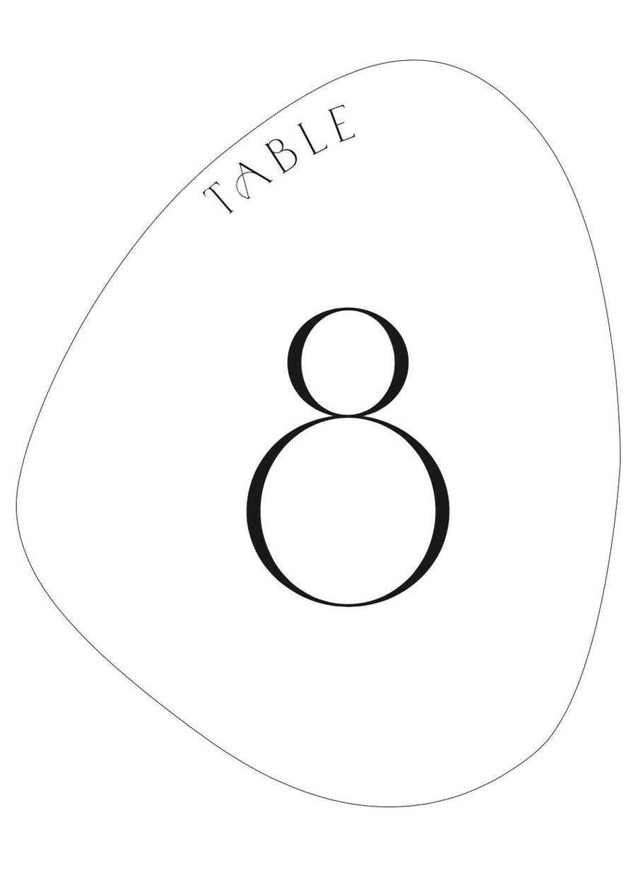 Pebble Table Numbers A5 Hire