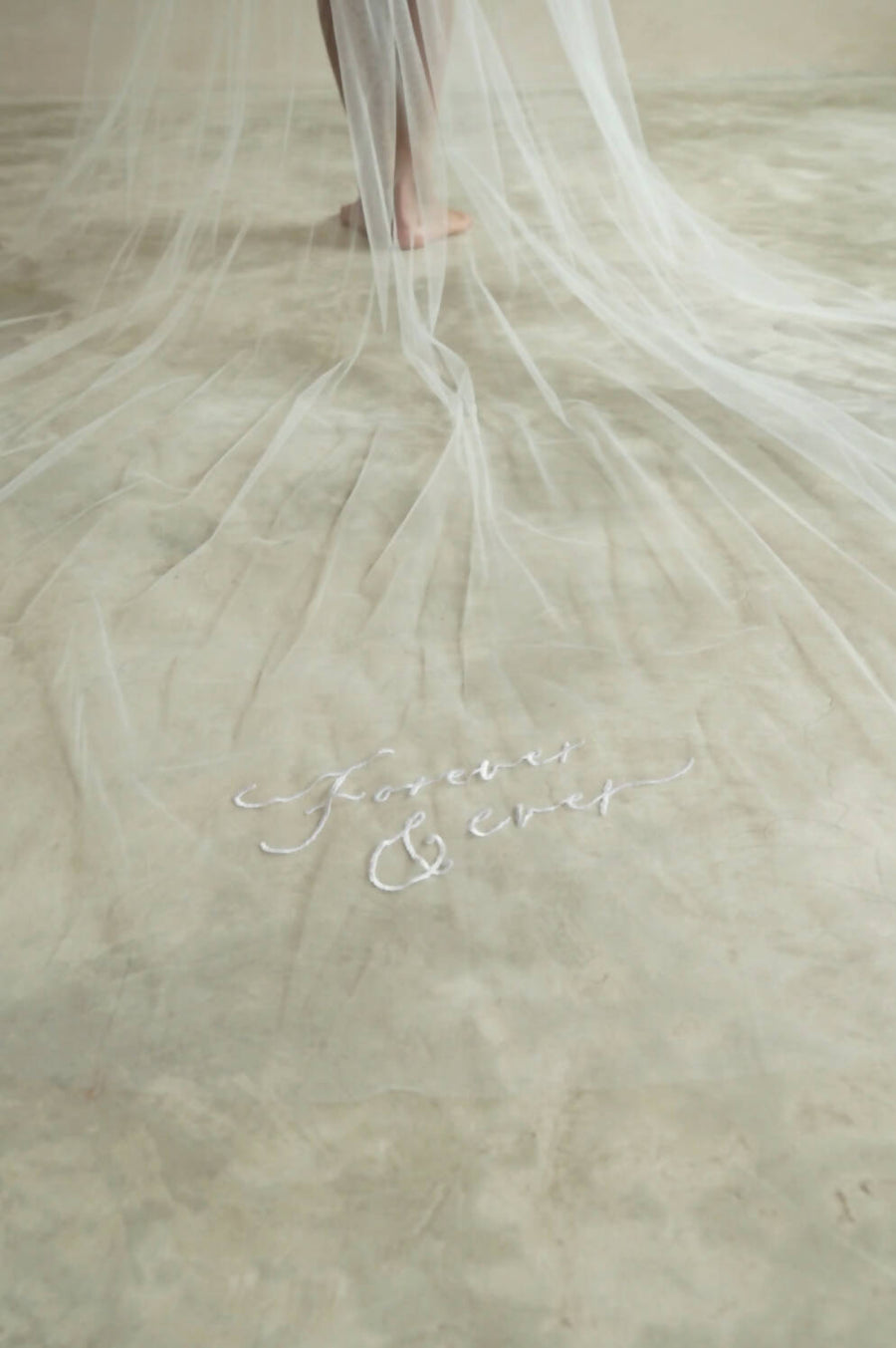 FOREVER & EVER I | One Tier Embroidered Veil in Cathedral Length