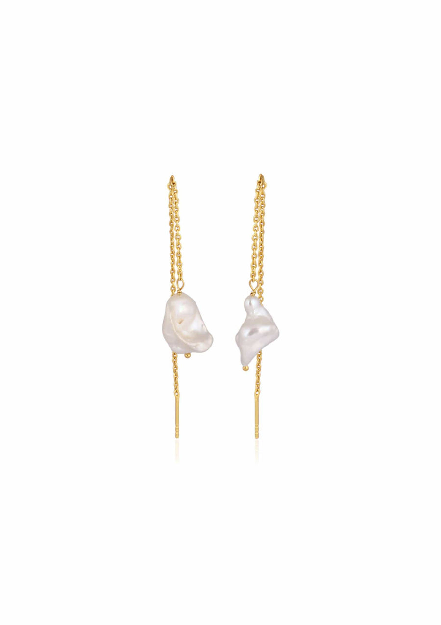 gold pearl wedding earrings