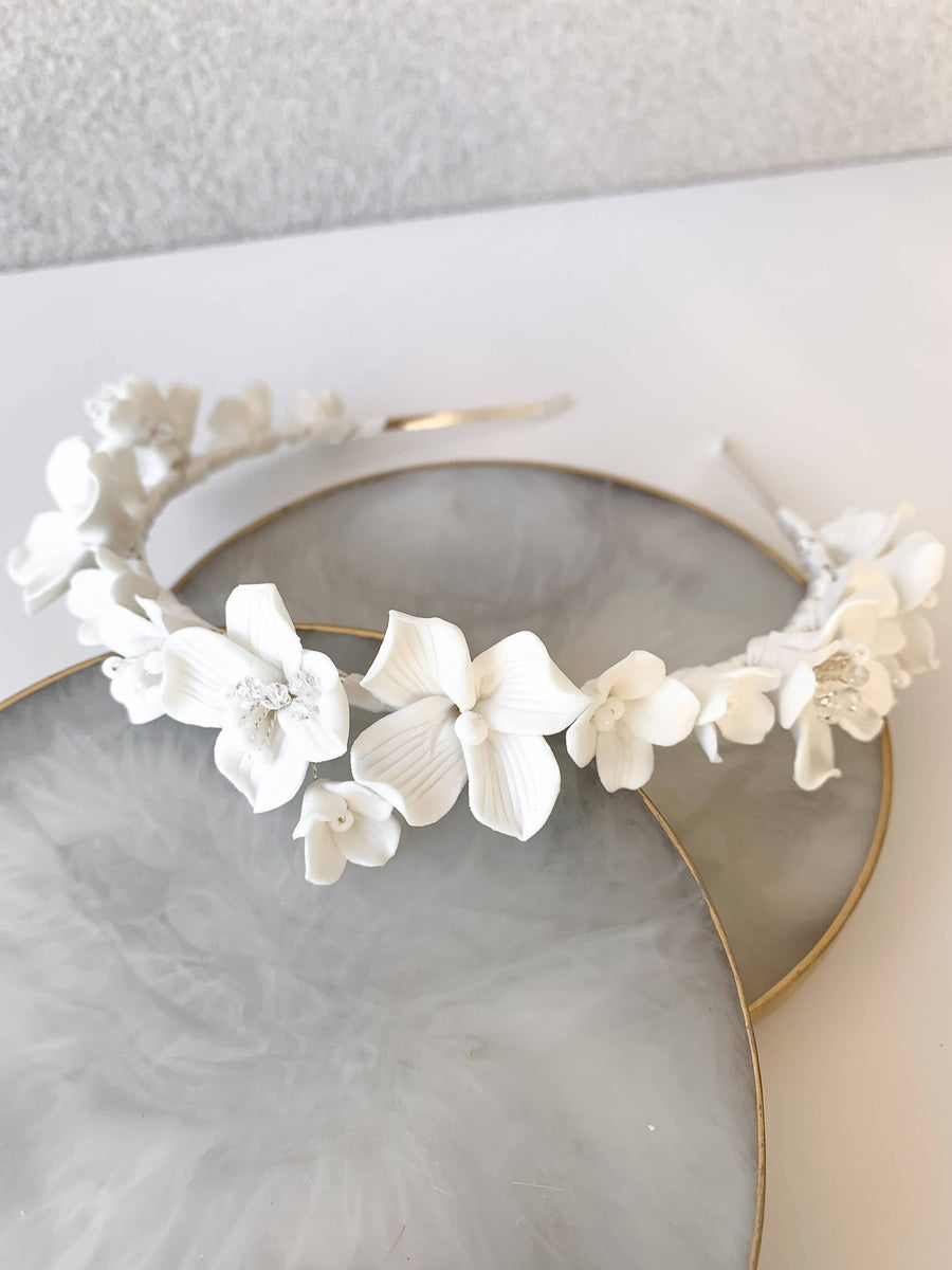 ESTHER – Clay Flower Headband