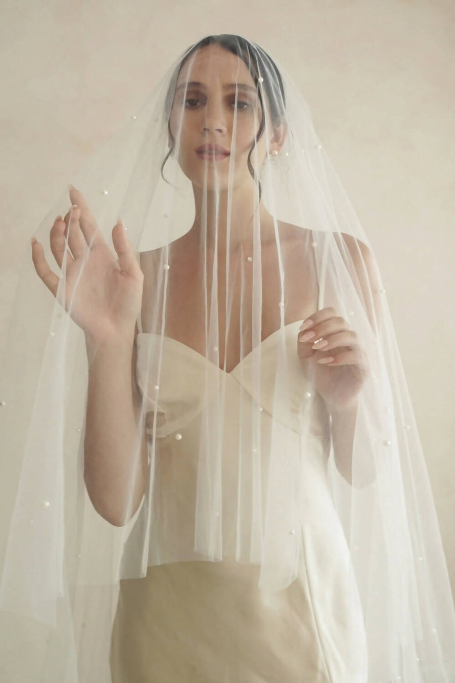 MIRA | Drop Veil with Large Pearls