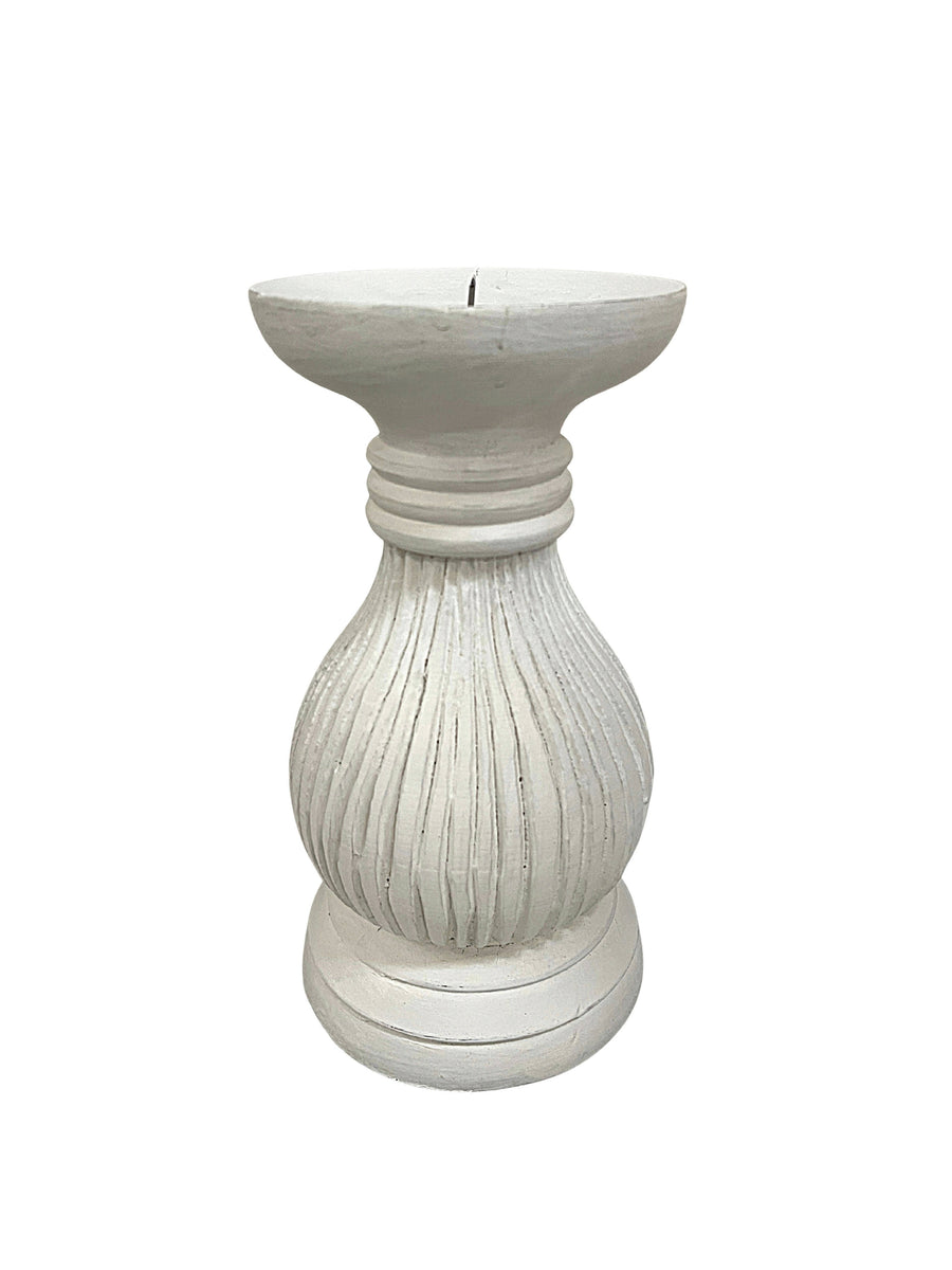 White Wooden Candle Pillar No 11 Hire
