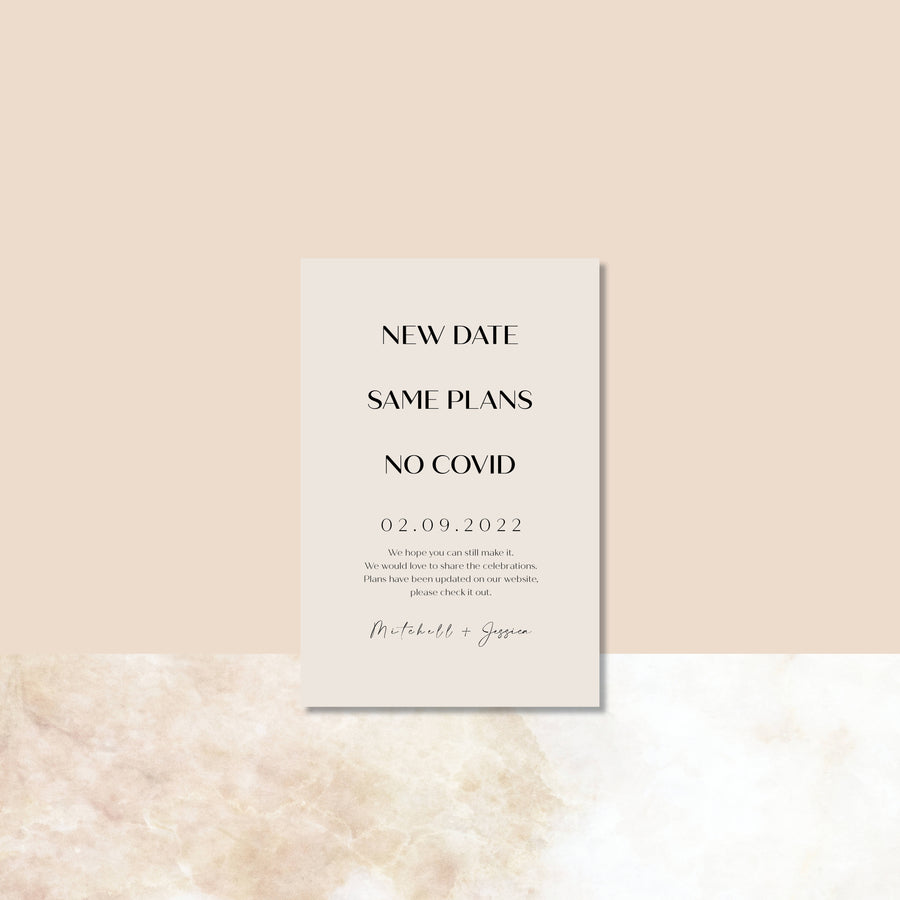 Postponed Wedding Card - Save our NEW Date!