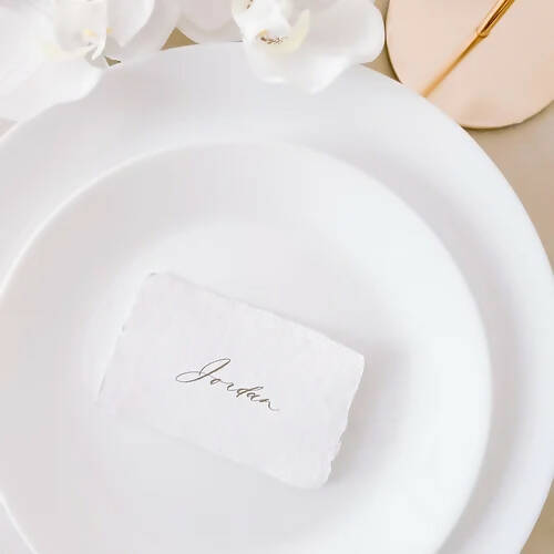 Handmade Paper Place Cards with Calligraphy