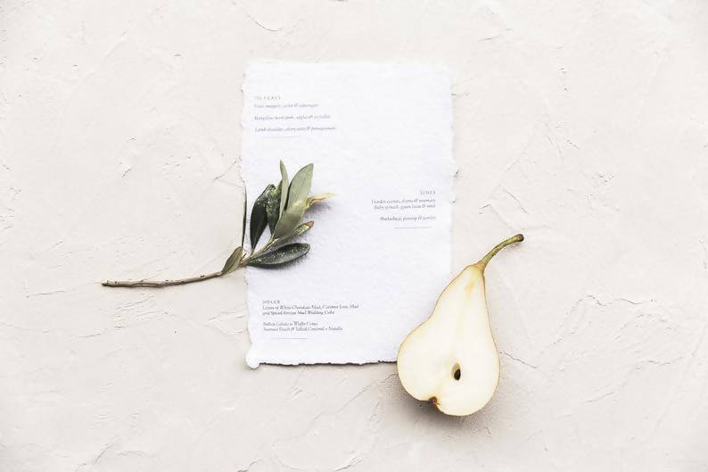 Wilson | Large handmade paper menu