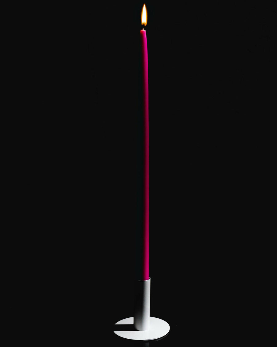 HOT PINK TAPER CANDLE