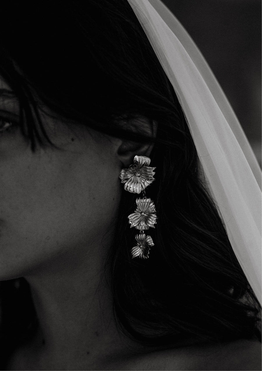 silver bridal earings