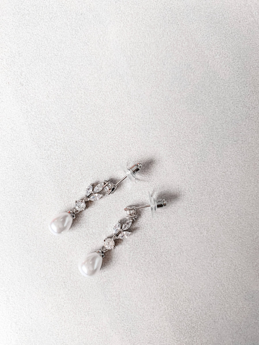 SERENA – Pearl Crystal Drop Earrings