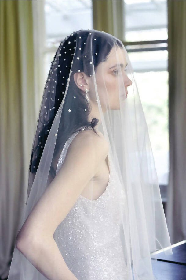 MARIBEL II | Drop Veil with Pearls