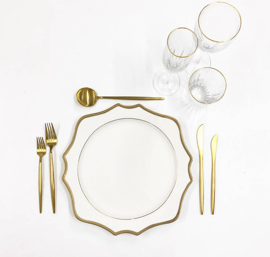 WHITE & GOLD - ORNATE CHARGER PACKAGE - Hire