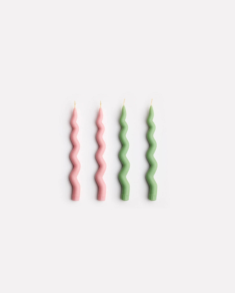 Wavy Taper Candle Set in Tulip Fields