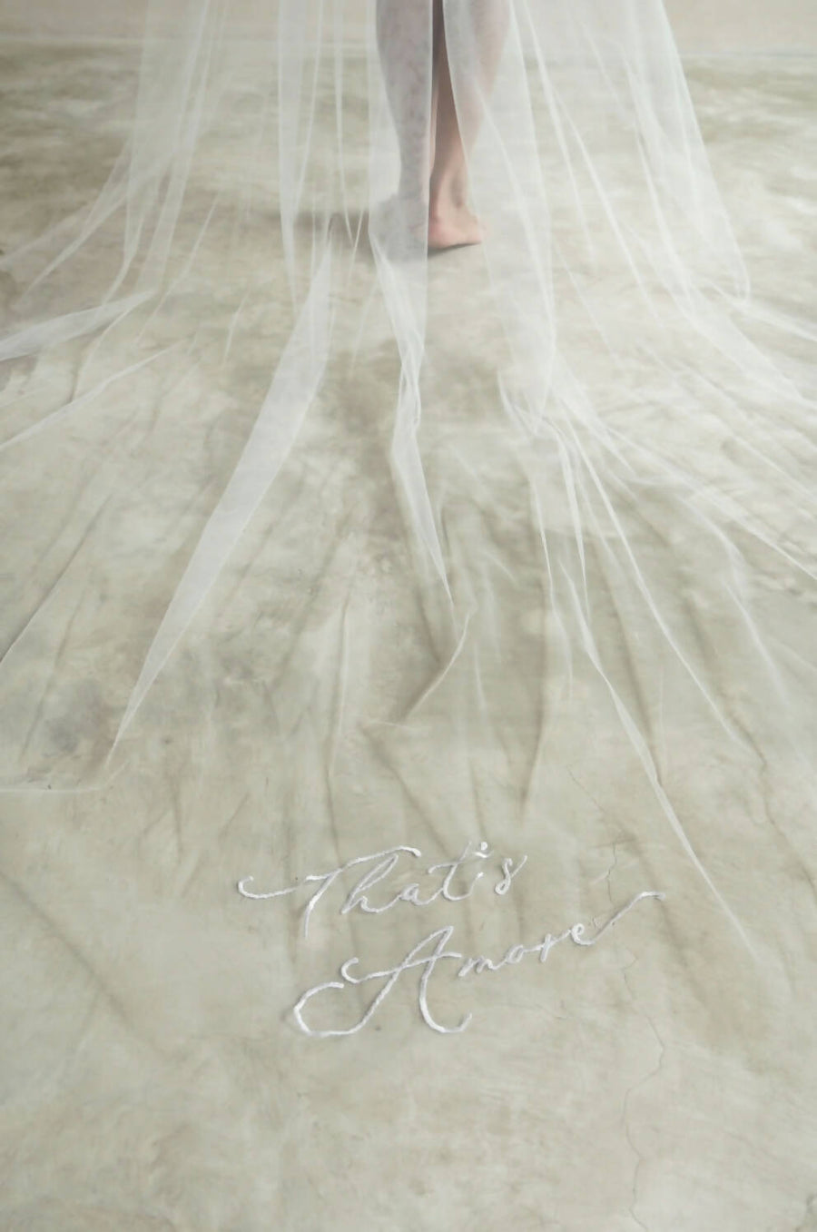 THAT'S AMORE I | One Tier Embroidered Veil in Cathedral Length