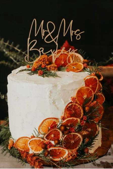One Tier Custom Wedding Cake