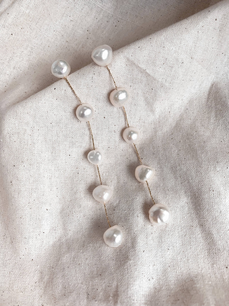 BERLIN – Long Drop Freshwater Pearls Earrings