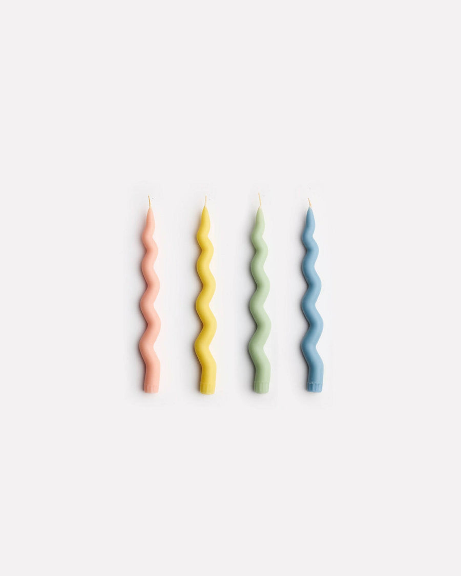 Wavy Taper Candle Set in Pastel Pops