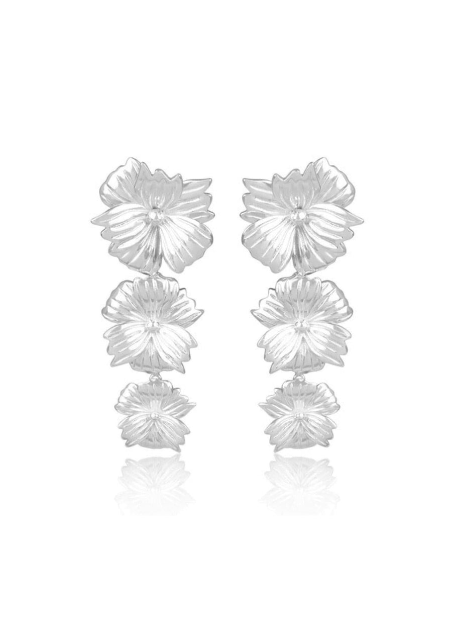 Statement silver wedding earrings