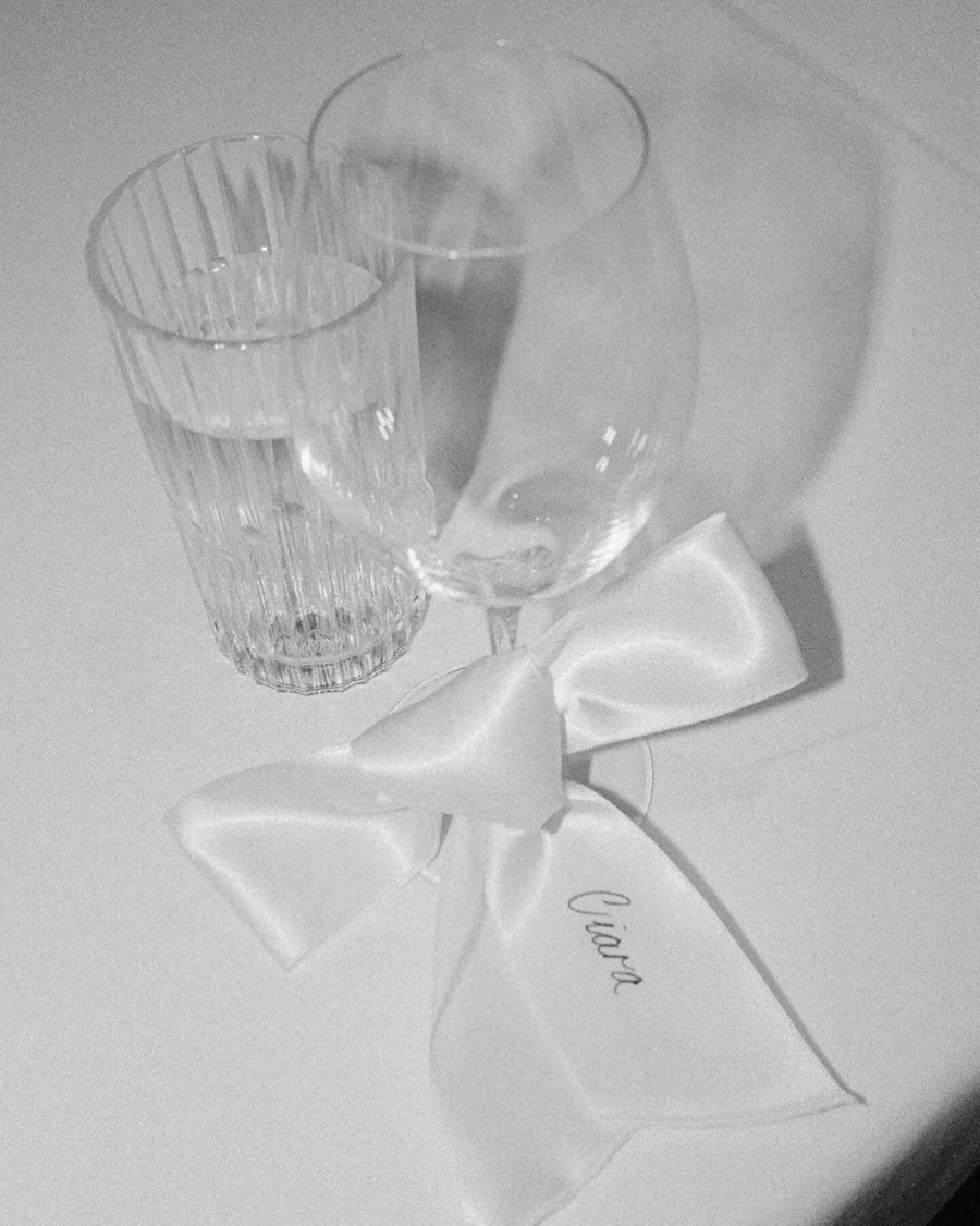 Satin Bow Personalised Place Card
