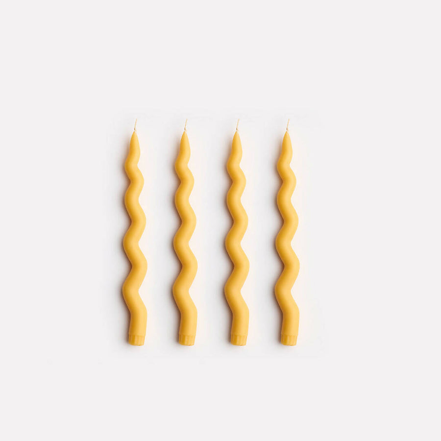 Wavy Taper Candle Set in Sunset