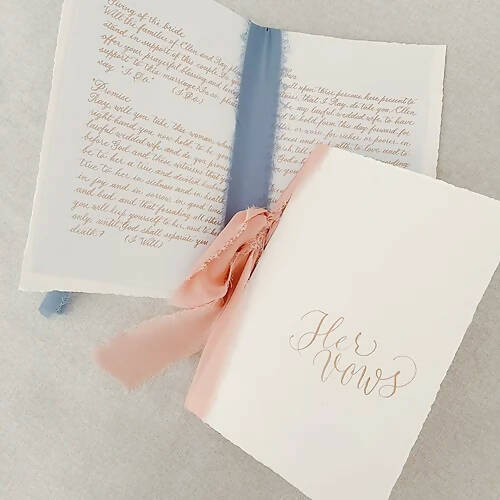 Wedding Vow Books with Calligraphy