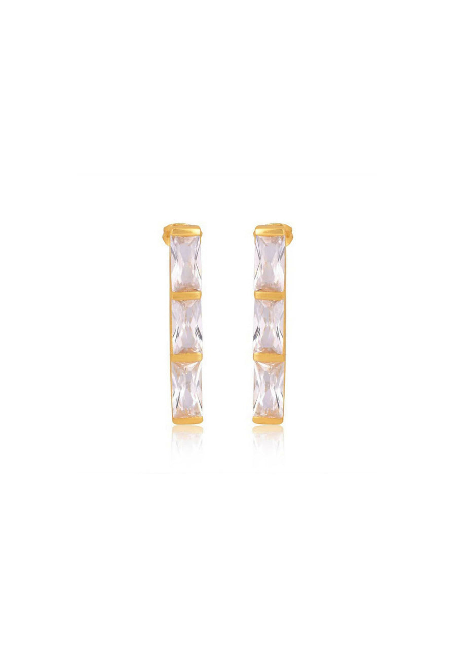 GOLDIE LARGE - CRYSTAL EARRINGS - 18CT GOLD