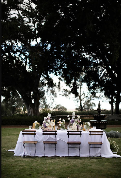 Pure French Linen white tablecloths - Hire