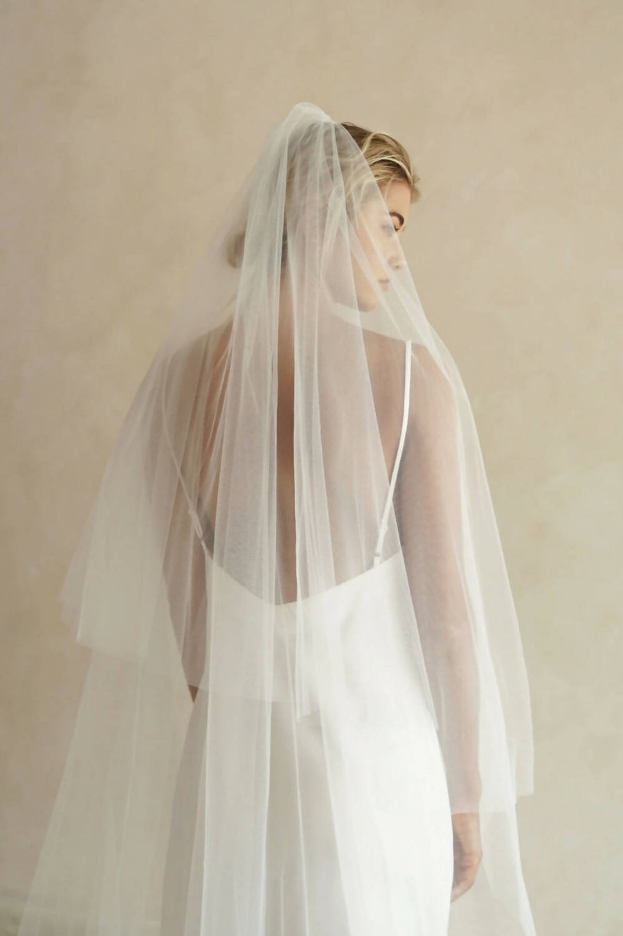 TOGETHER FOREVER II | Two Tier Embroidered Veil in Cathedral Length