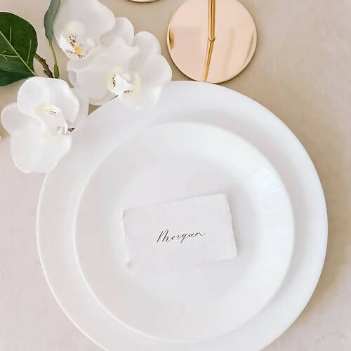 Handmade Paper Place Cards with Calligraphy