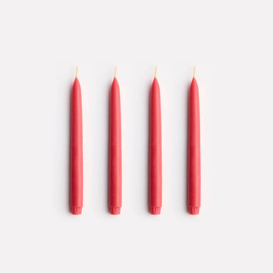 Twinkling Taper Candle Set in Coral