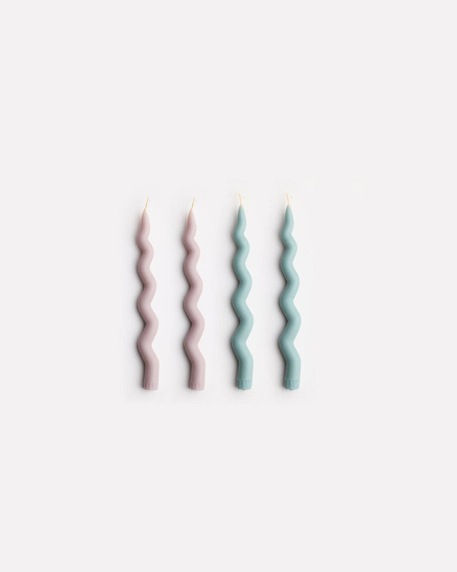 Wavy Taper Candle Set in Fly Away