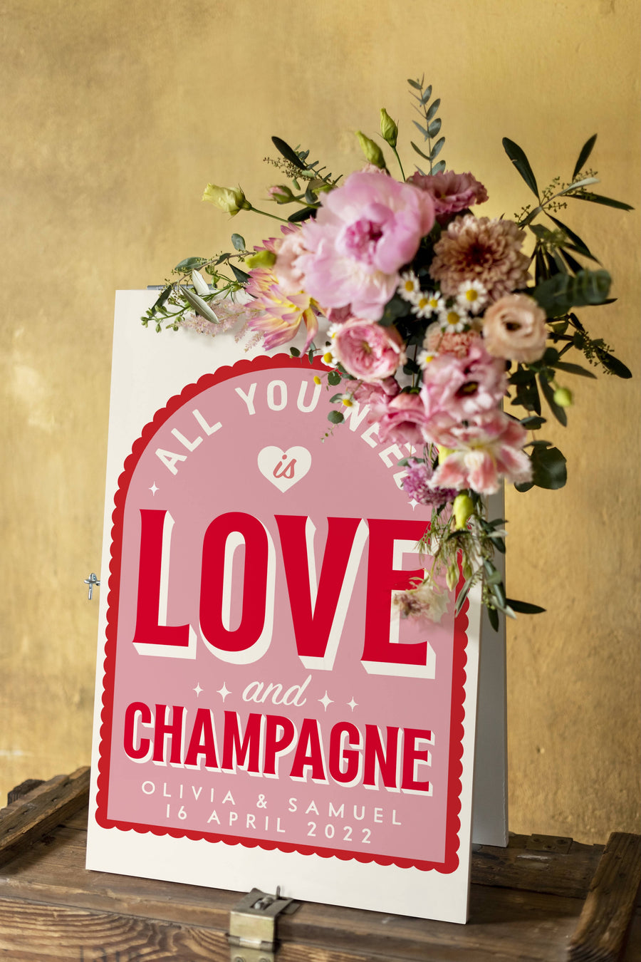 Love & Champagne Sign