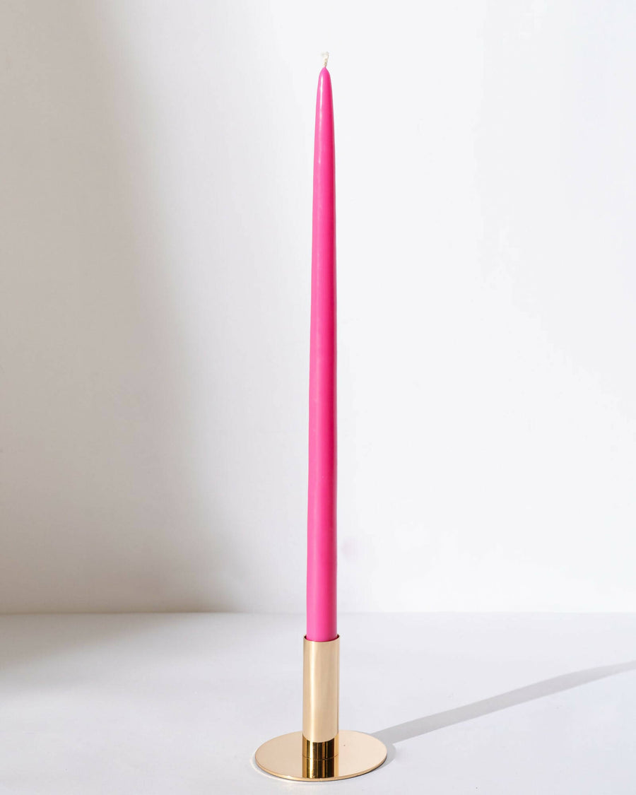 HOT PINK TAPER CANDLE