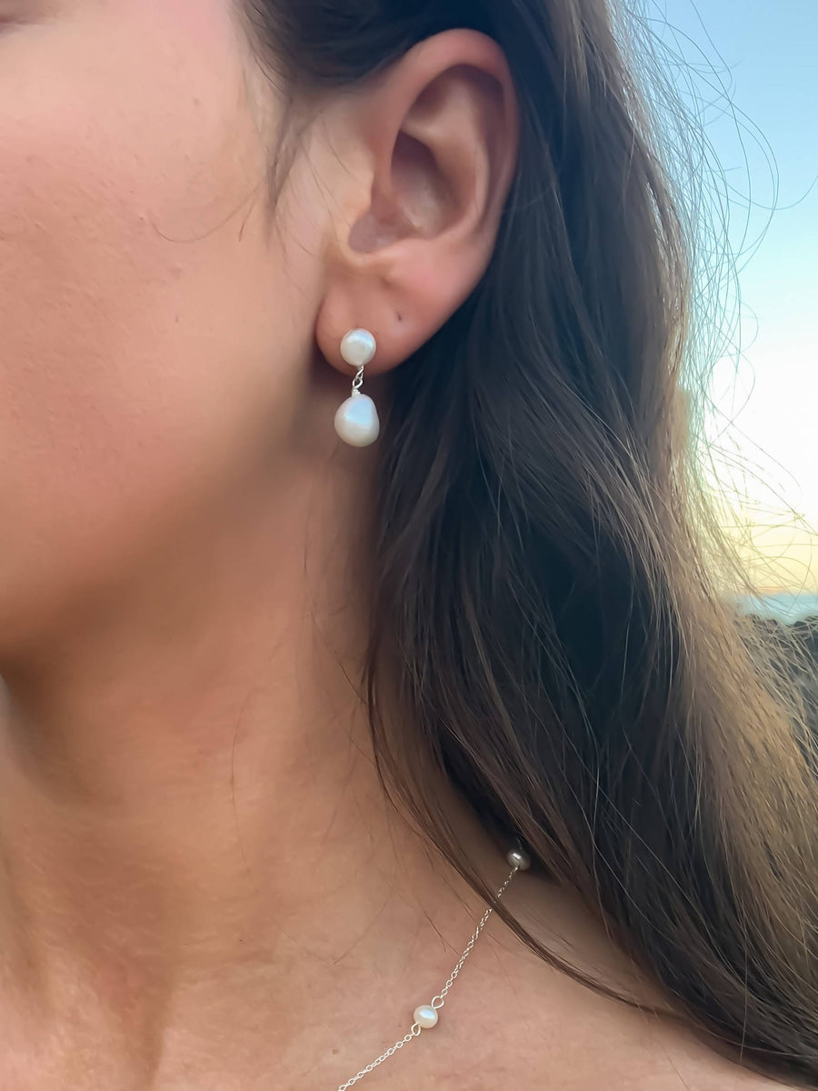 SIERRA – Freshwater Pearl Earrings 925 Sterling Silver