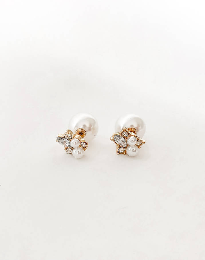 NIXIE – Pearl Front & Back Stud Earrings – Two Lovers