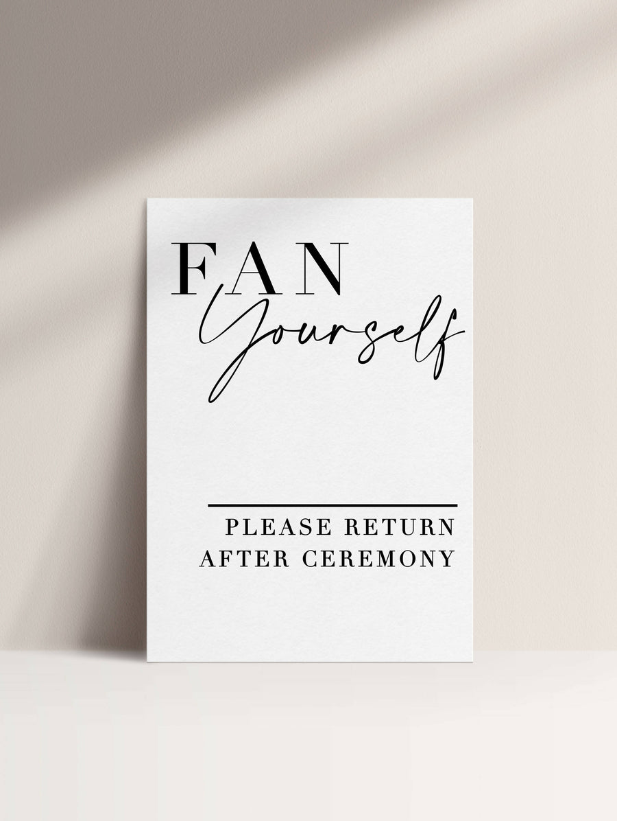 Fan Yourself Sign - A4 Hire