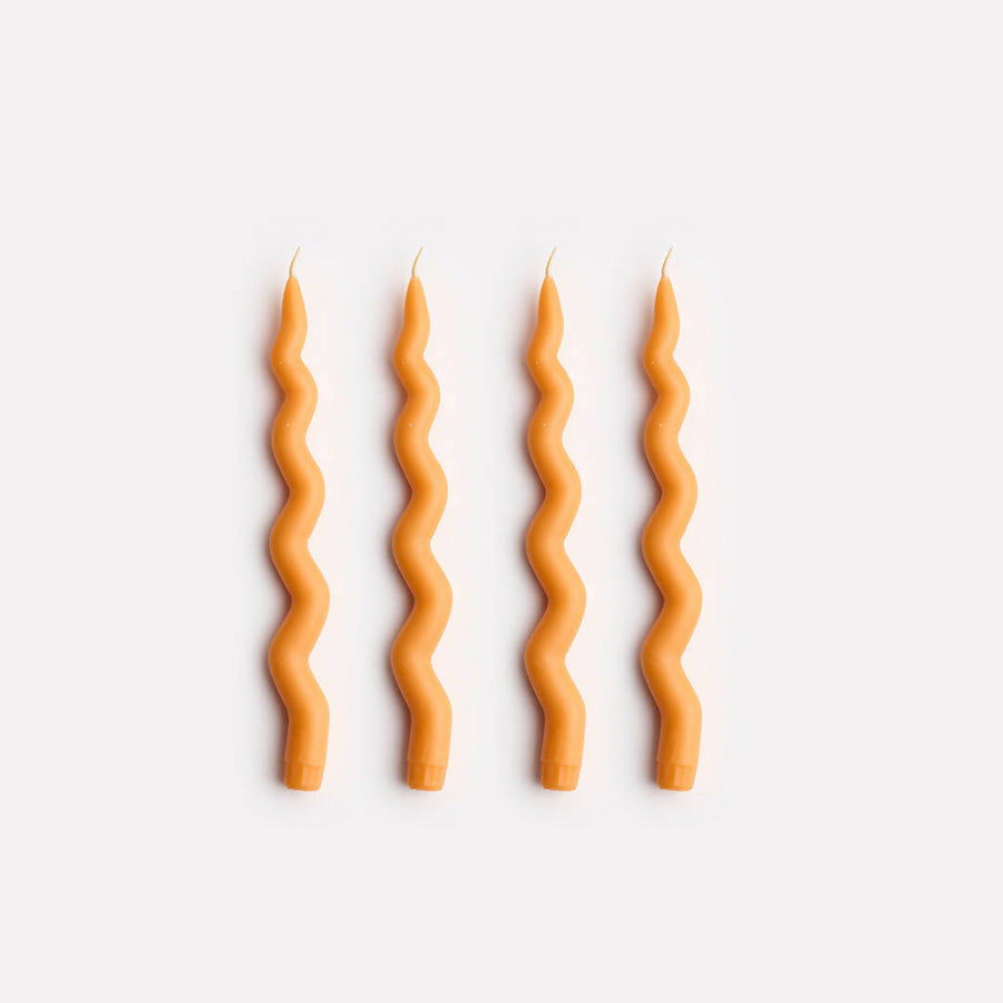 Wavy Taper Candle Set in Marigold