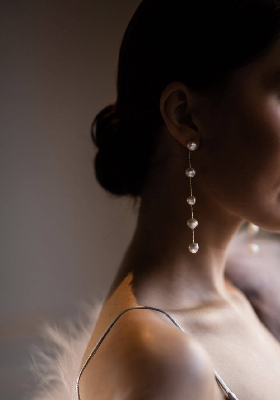 BERLIN – Long Drop Freshwater Pearls Earrings