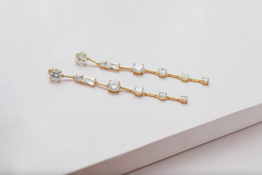 ISABELLA CRYSTAL EARRINGS - 18CT GOLD PLATING