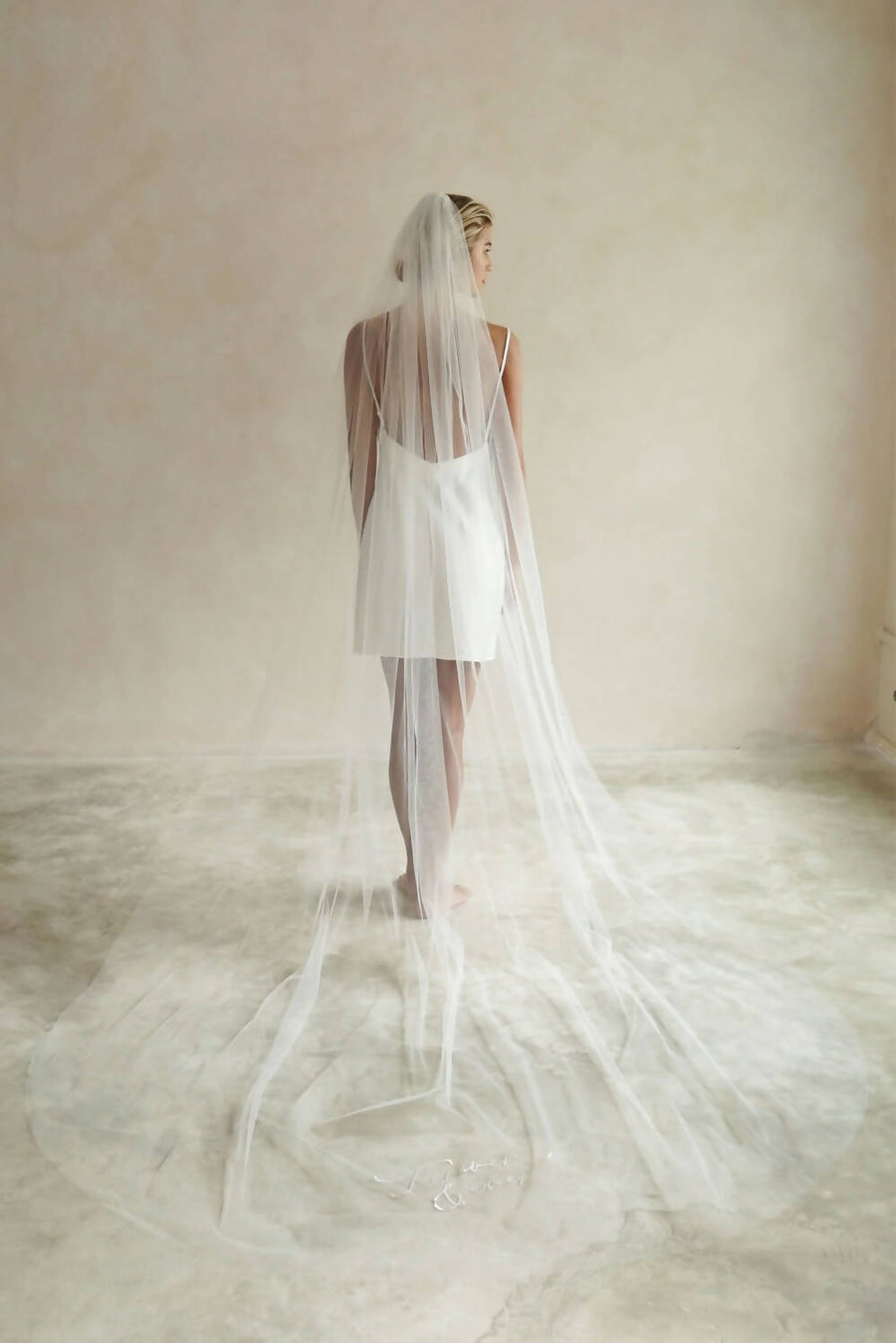FOREVER & EVER I | One Tier Embroidered Veil in Cathedral Length