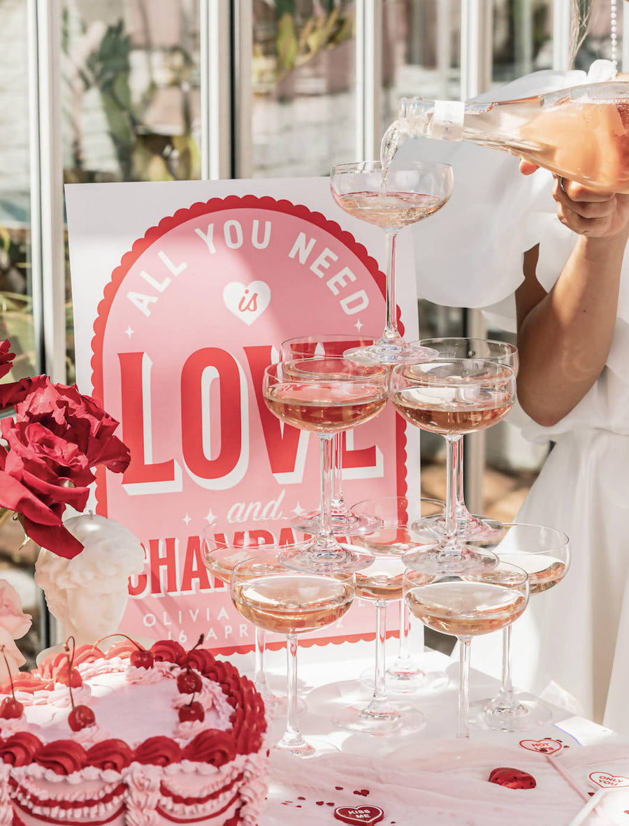 Love & Champagne Sign